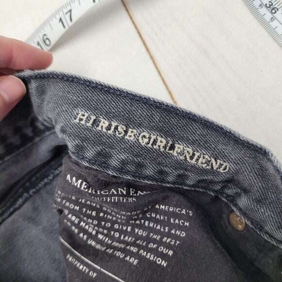 American Eagle High rise girlfriend button fly jeans gray - Picture 9 of 11